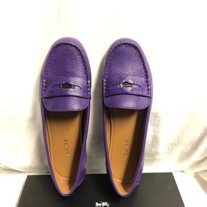COACH Penny Pebble Grain Leather Flats